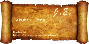 Jakubik Erna névjegykártya